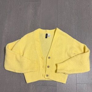 Yellow Button-Up Women's cardigan